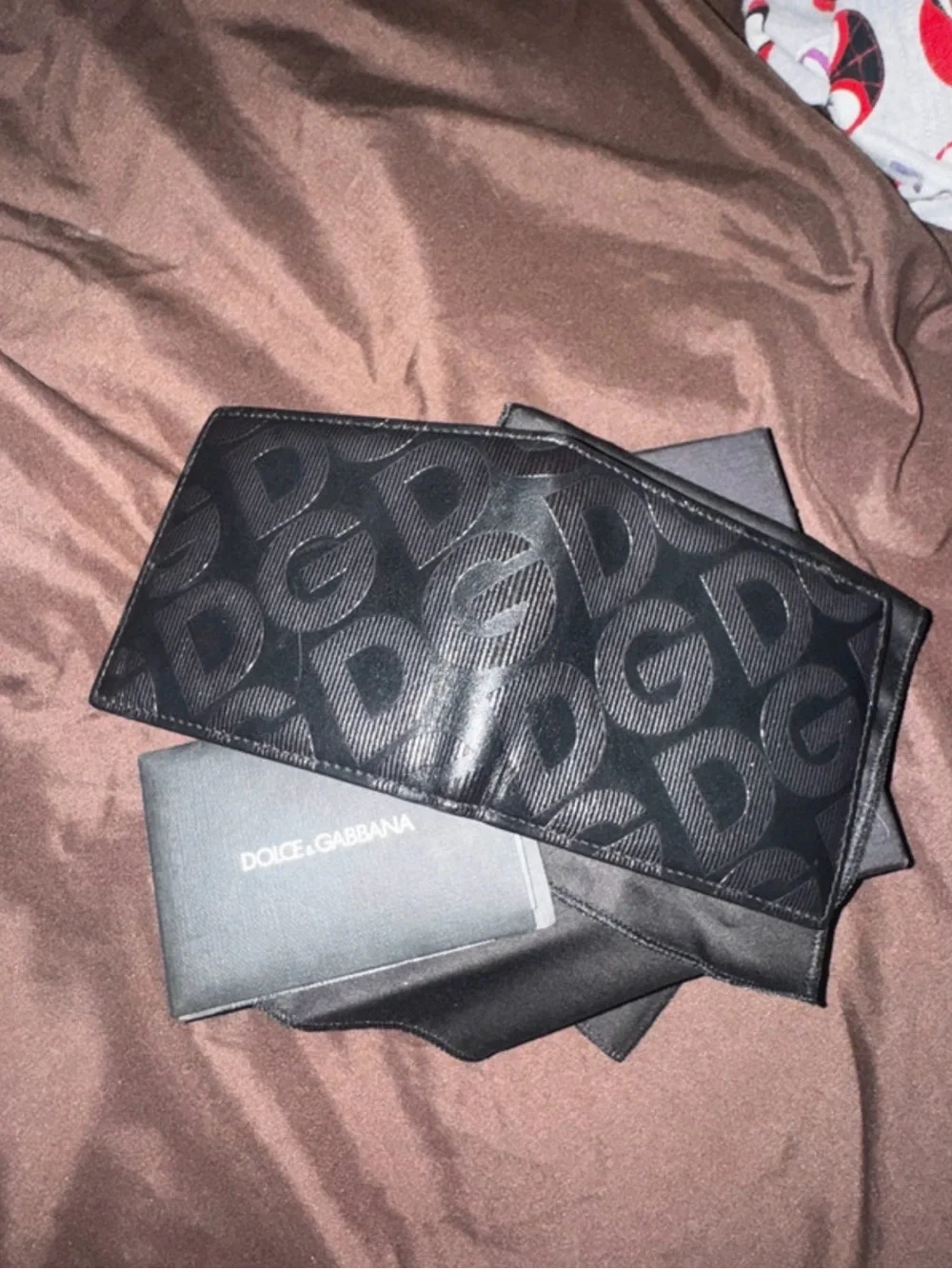 Dolce & Gabbana Black Signature DG Pattern Leather Money Clip Wallet